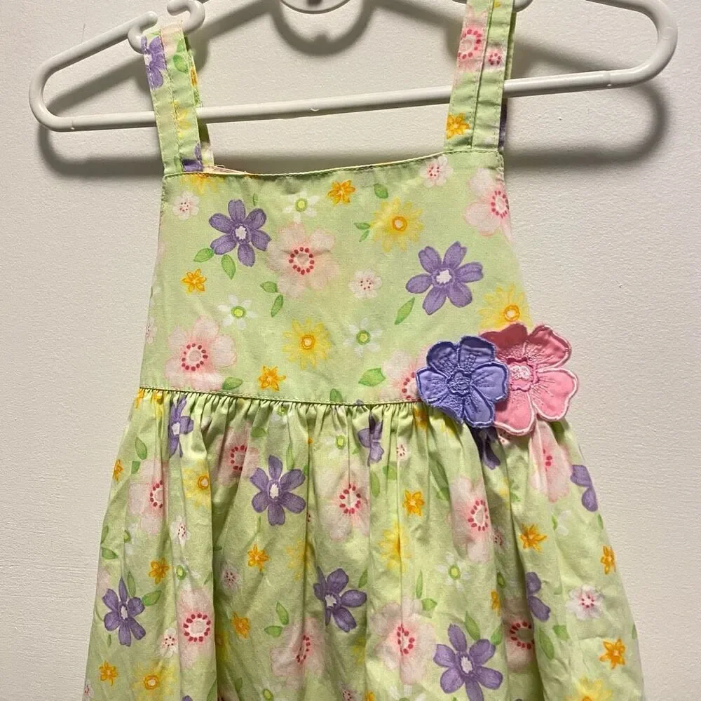 BlueBeri Boulevard Green Floral Dress
